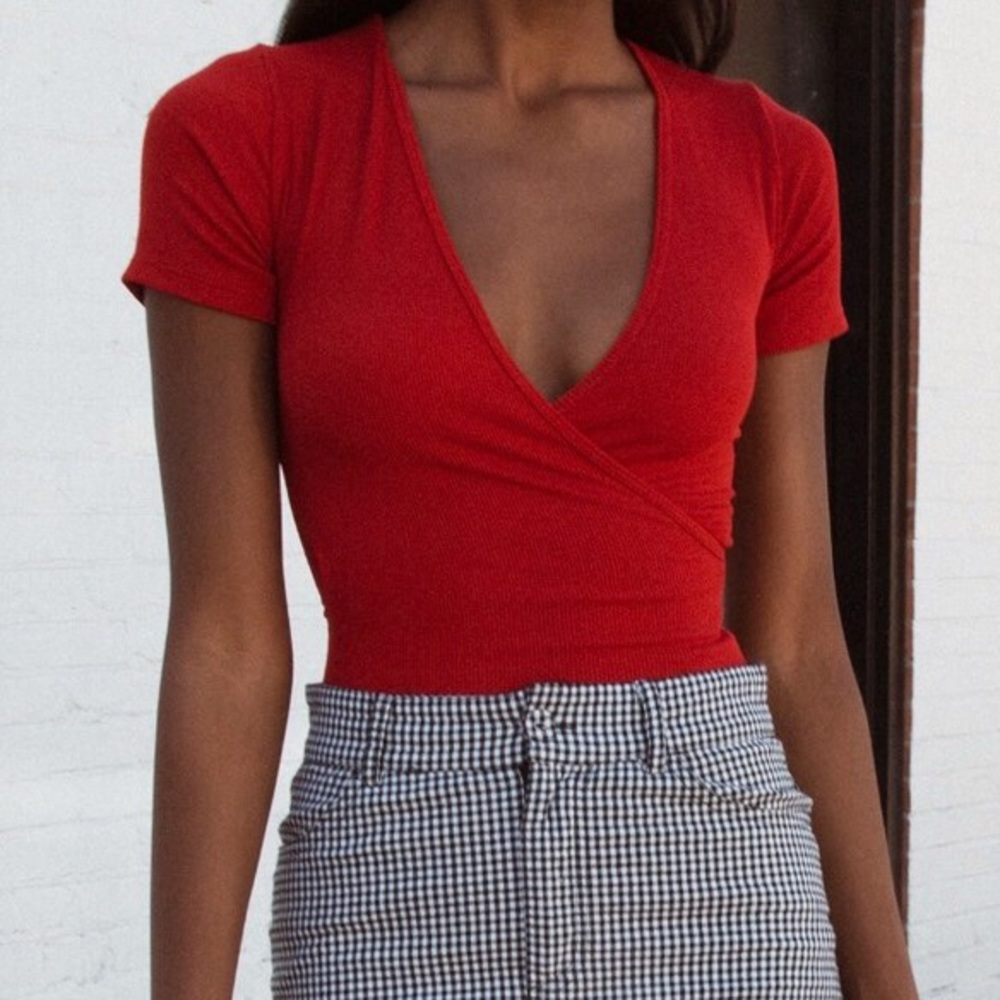 Brandy Melville Red Maxine Bodysuit